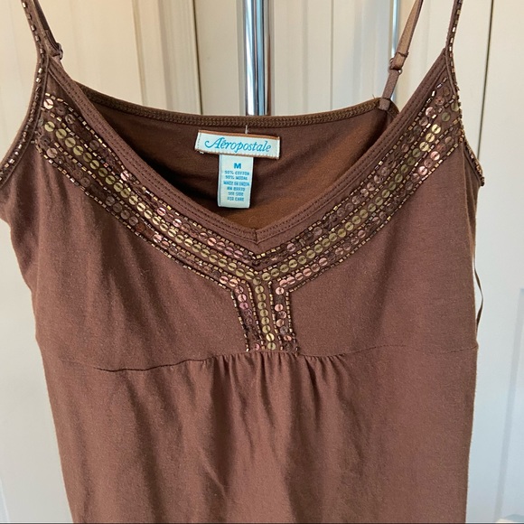 😀Brown Embellished Tank Top* - Picture 1 of 4